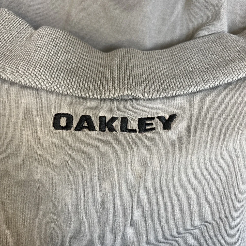 Vtg Oakley Software Polo Mens L Olive Y2K 2000s Skull Label Metal Buttons